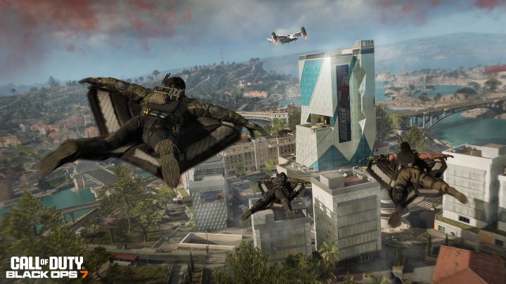 Soldiers wingsuiting in Black Ops 7.